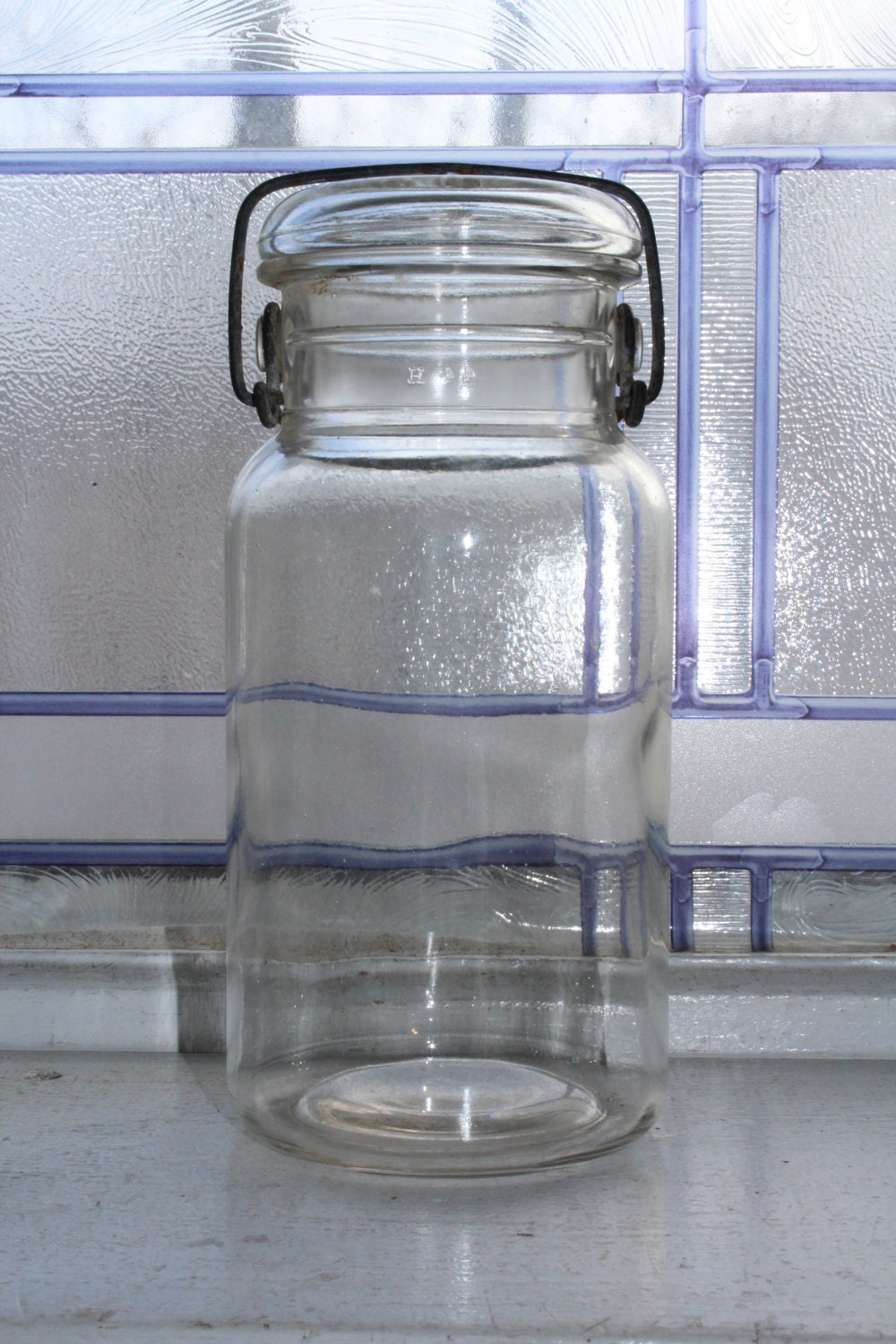 Clear Quart Mason Jar with Glass Lid