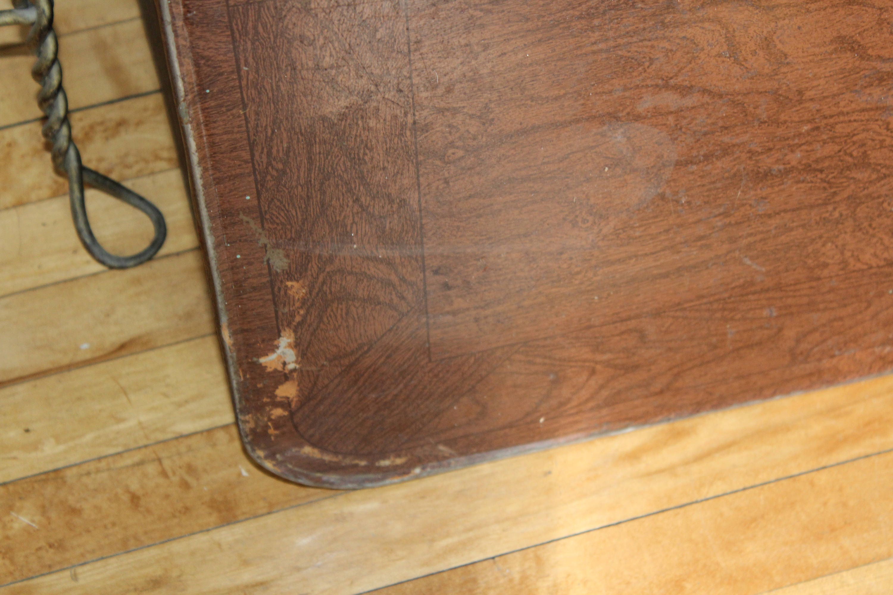 Antique Stove Mat Pad Floor Protector Wood Grain Metal