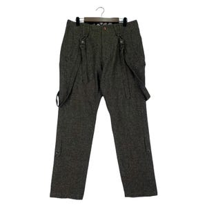 Archival PPFM Multi-Strap Cargo Pants | Vintage Japanese Brand Wool Trousers | Harajuku Punk Aesthetic | Brown Tweed Suspender Pants
