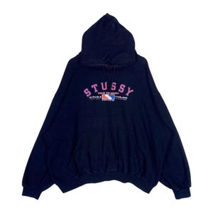Stussy Hoodie Navy Blue - Etsy