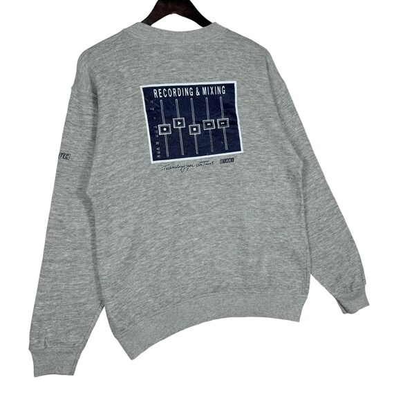 Vintage 80s Hanes Otari Recording & Mixing Crewneck Sweatshirt • Rare Audio Engineer Tech Promo • Heather Grey Size Medium • Made in USA View 2