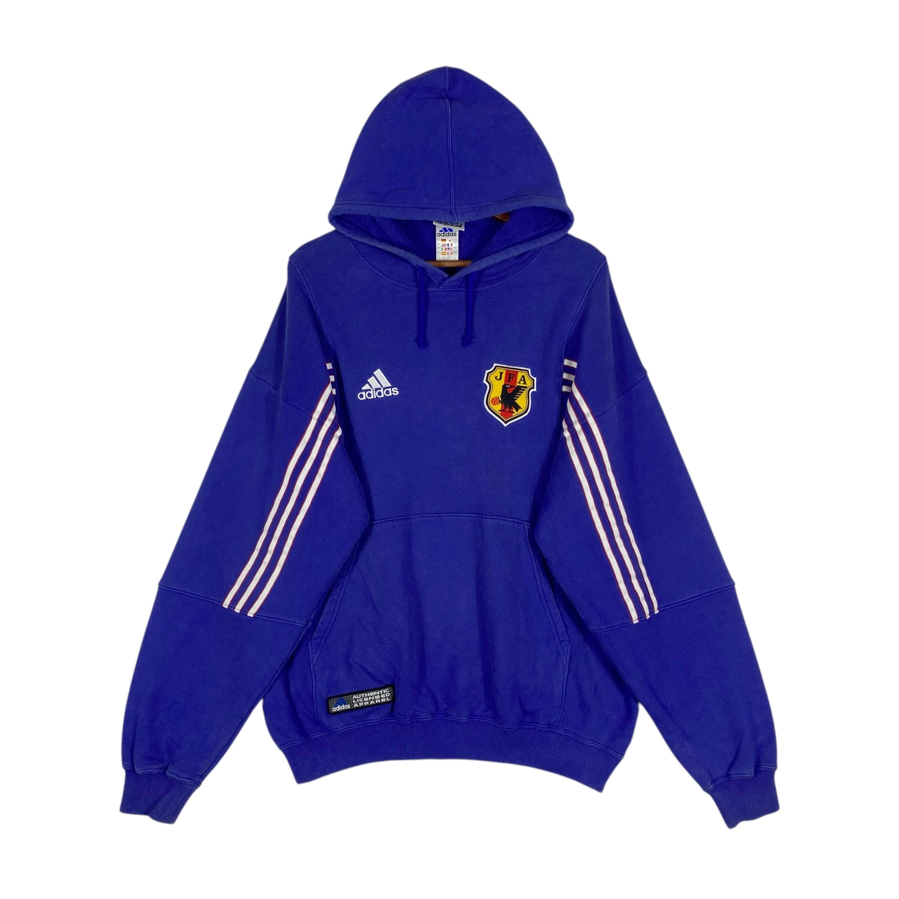 Vintage 90s Adidas Japan Football Association JFA Hoodie - Blue