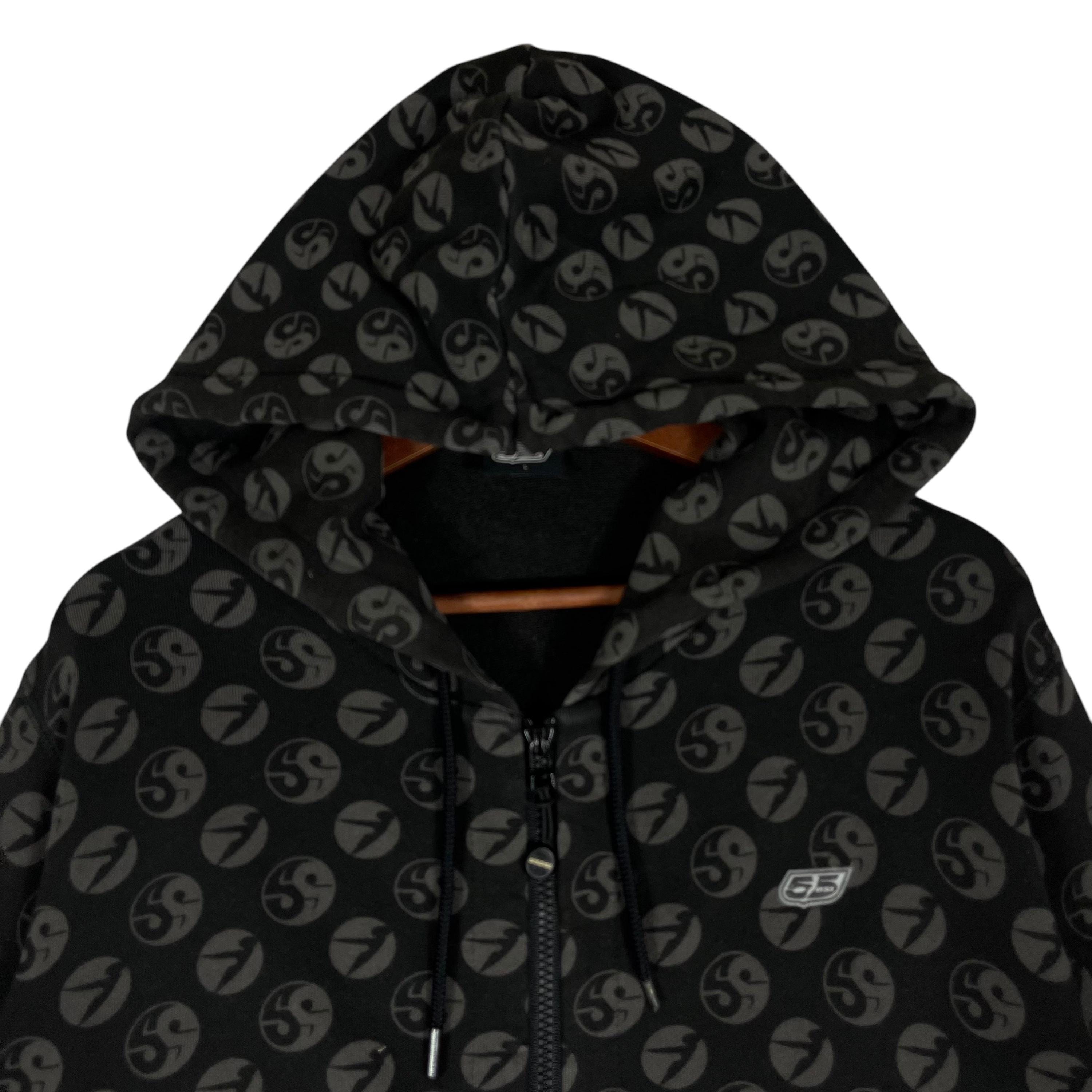 Vintage 55DSL Diesel Monogram Zip-up Hoodie | Men's Large | Black