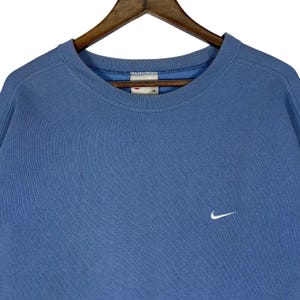 ヴィンテージ90年代ナイキクルーネック スウェットシャツ アメリカ製 ブルースウッシュ | オーバーサイズ ナイキ プルオーバー 刺繍ミニスウッシュ | サイズM 画像 4