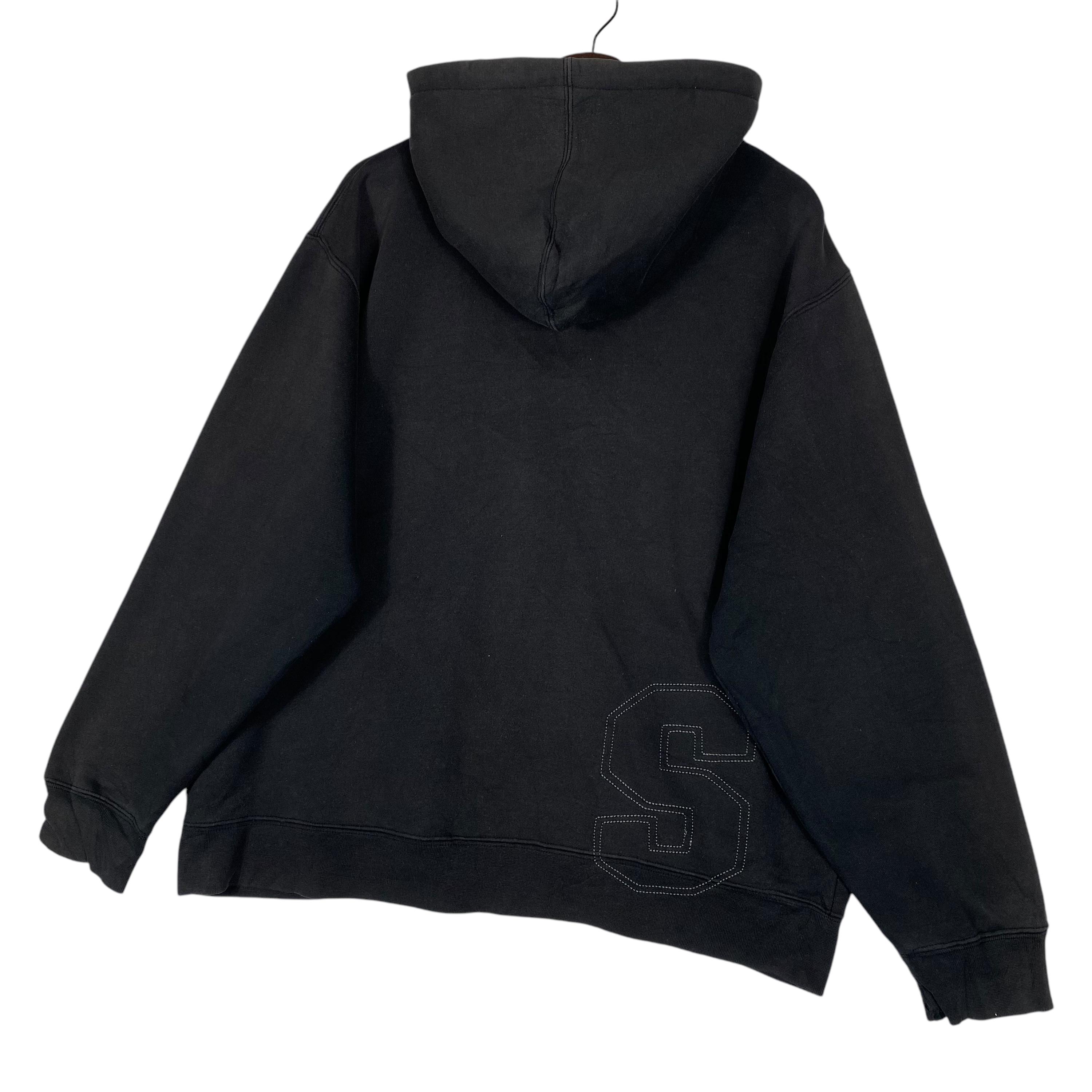 Vintage Stüssy Bulldog 1980 Full Zip Hoodie Black Size Large