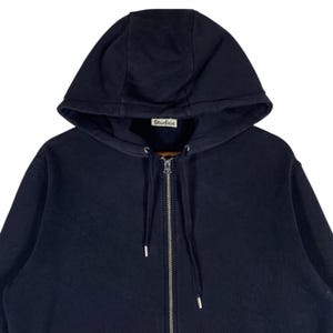 Acne Studios Johna Hood PAW15 Zip Up Hoodie Navy Blue Distressed Size S image 4
