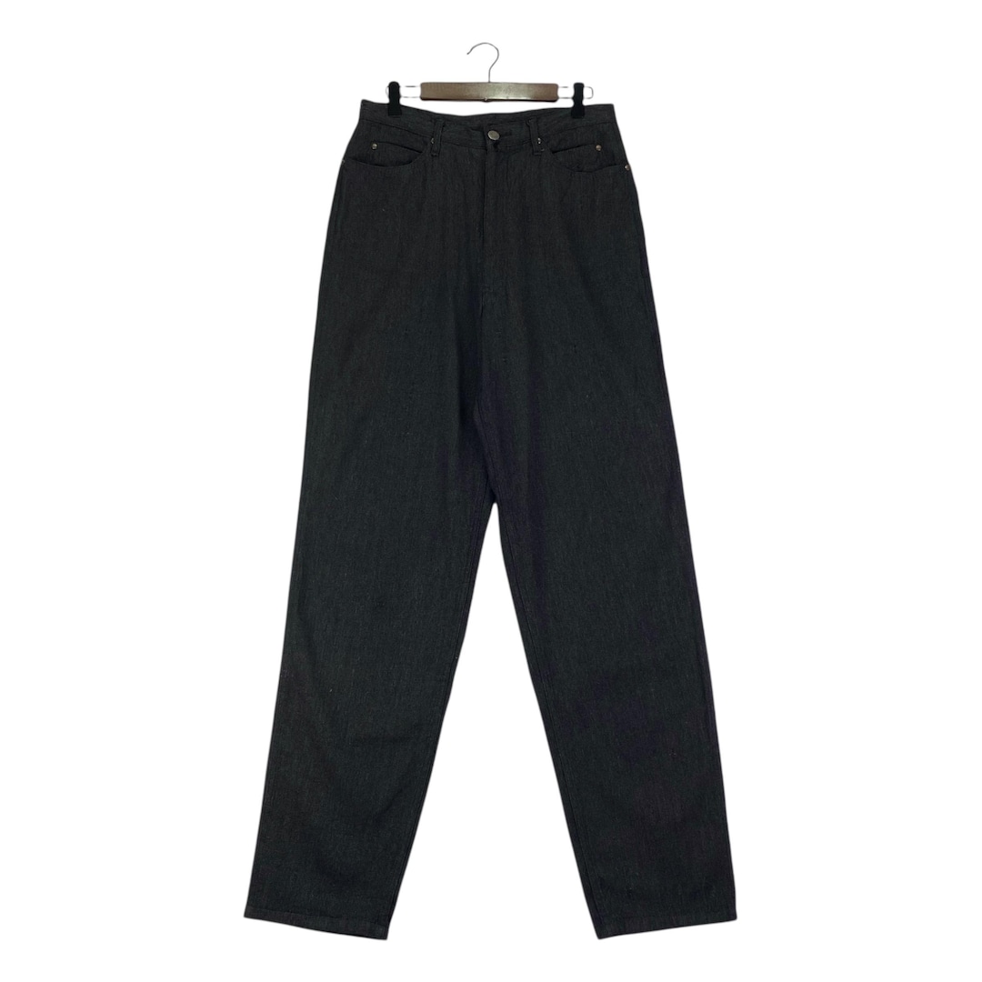 パンツ 90s Archive Comme des Garcons Pants L Vintage 1992 Comme Des Garçons Homme Wool Linen Trousers Black