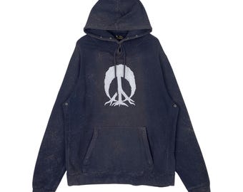 Bluza z kapturem Vintage Gnarly Laguna Beach California Acid Wash z nadrukiem w kształcie drzewa w stylu streetwear, rozmiar XL