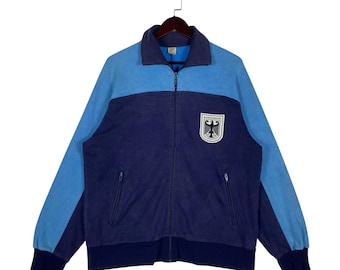Vintage Bundeswehr German Army Training Jacket | Blue Two-Tone Track Top | Wunsch & Rudolph Military Surplus Sportswear | Size 50/44 (XL)