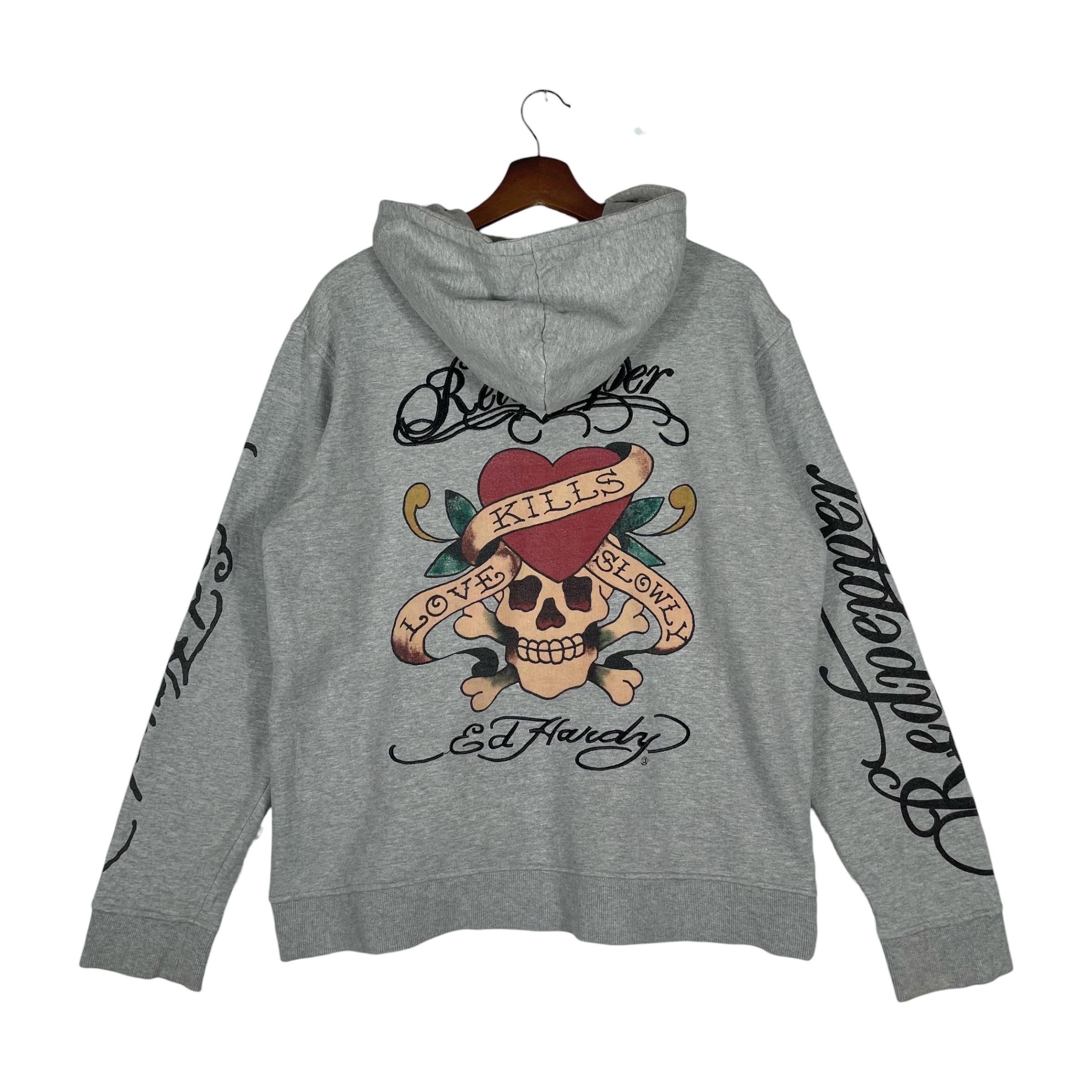 Vintage Ed Hardy X Red Pepper Hoodie | Y2K Love Kills Slowly Zip