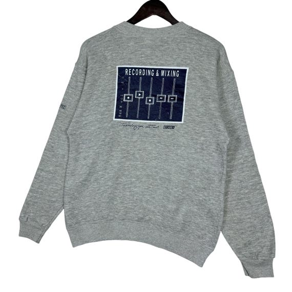 Vintage 80s Hanes Otari Recording & Mixing Crewneck Sweatshirt • Rare Audio Engineer Tech Promo • Heather Grey Size Medium • Made in USA View 3
