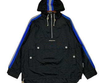 Vintage Grind Inc. Japanese Streetwear Anorak Jacket | Minimalist Techwear Windbreaker | 90s Skater Style | Men’s Medium