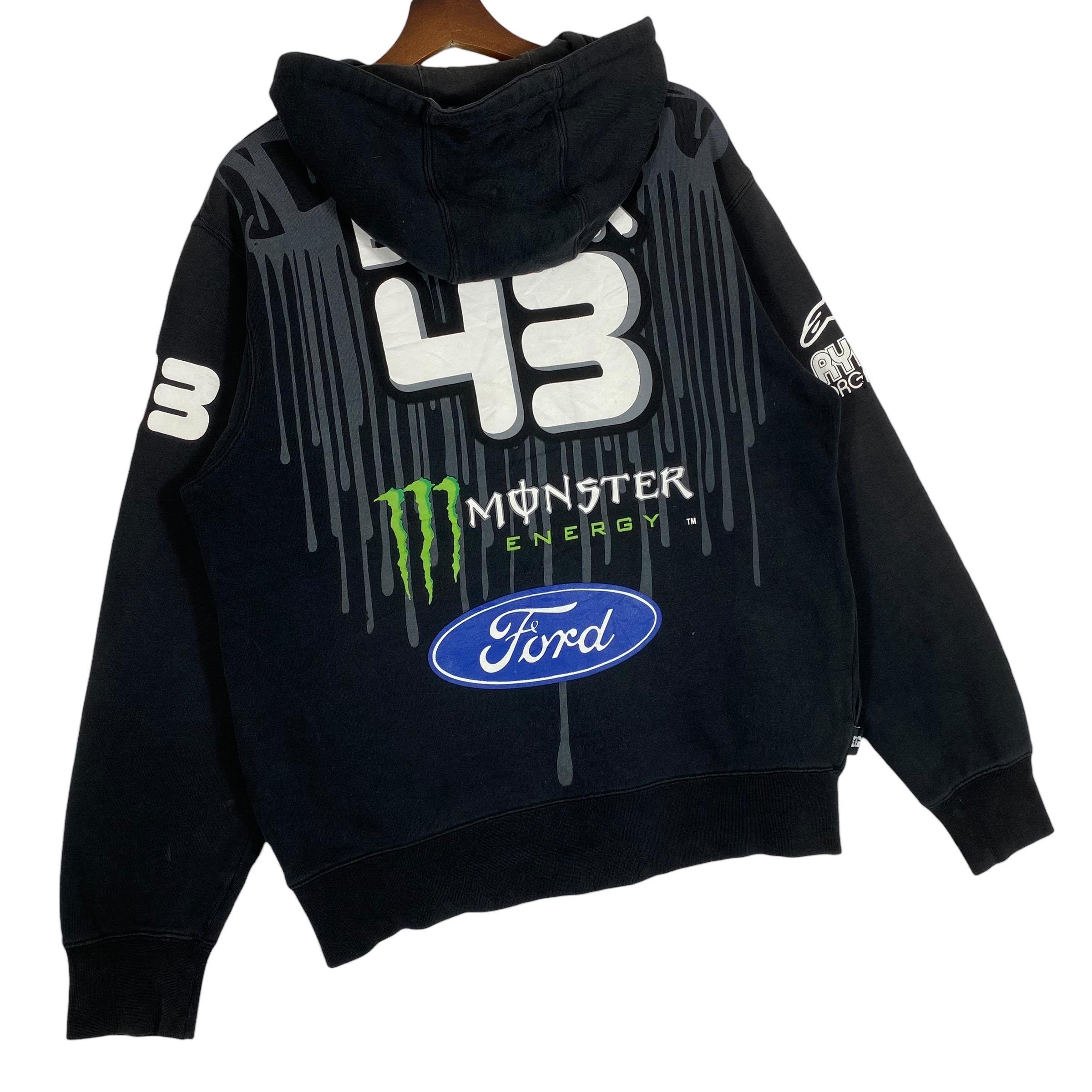 Vintage Ken Block DC Shoes Hoodie Zip up Ford Racing Drip Graphics