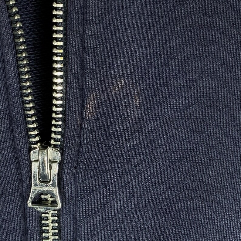 Acne Studios Johna Hood PAW15 Zip Up Hoodie Navy Blue Distressed Size S image 10