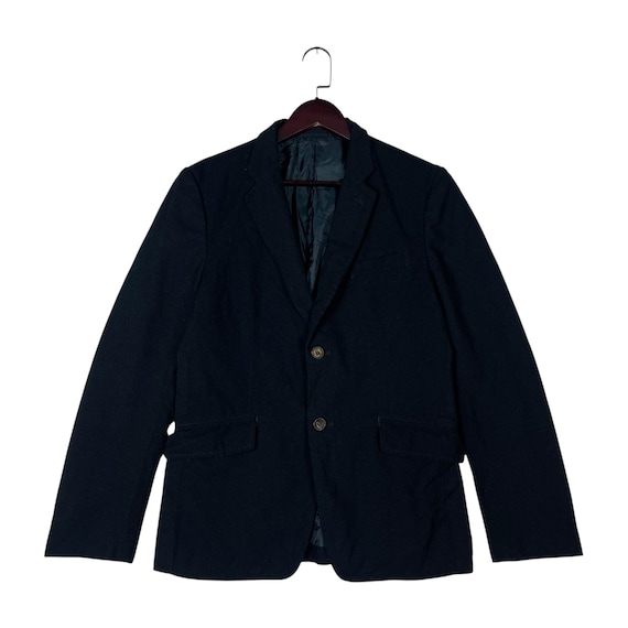 Comme des Garçons, Vintage Comme des Garçons Homme AD2014 Two-Button Tailored Blazer Jacket Made in Japan Navy Blue Size S