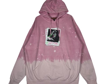 Vintage Left Eye Hoodie – 90s R&B Graphic Sweatshirt, Pink Dip Dye Legends Brand