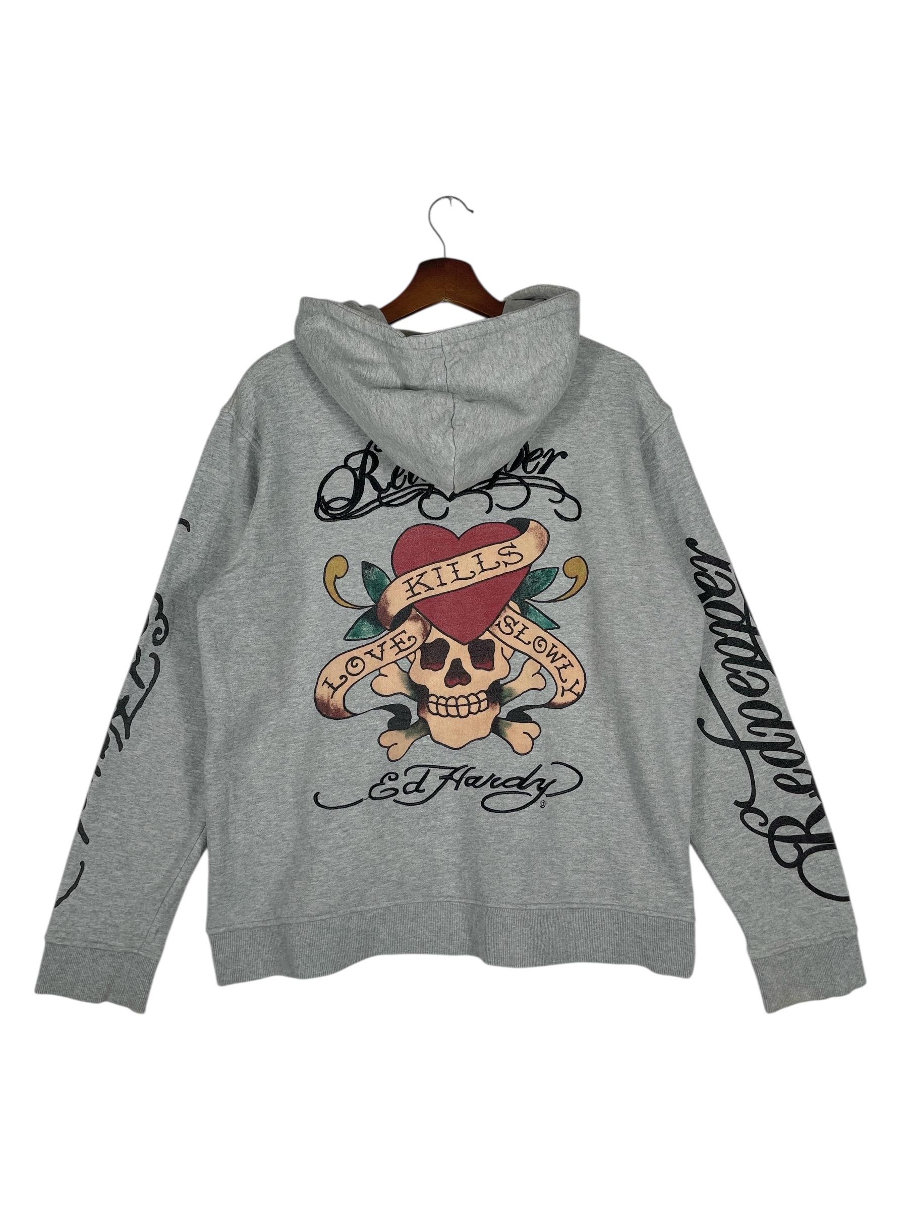 Vintage Ed Hardy X Red Pepper Hoodie | Y2K Love Kills Slowly Zip