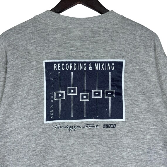 Vintage 80s Hanes Otari Recording & Mixing Crewneck Sweatshirt • Rare Audio Engineer Tech Promo • Heather Grey Size Medium • Made in USA View 4