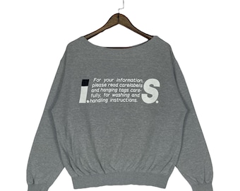 Vintage I.S. Issey Miyake Design Studio Sweatshirt | 80s 90s Issey Sport Chisato Tsumori Crewneck | Grey Heather Pullover | Made in Japan