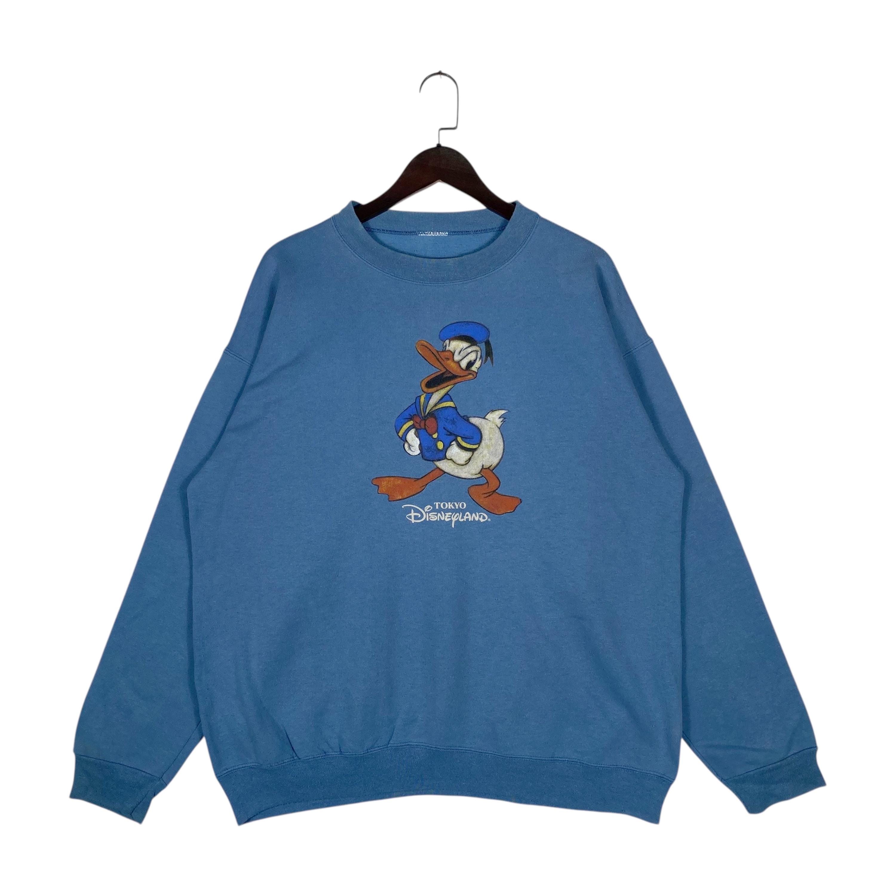 11747391購入 vintage donald sweat navy Vintage 90s Tokyo Disneyland Donald Duck Sweatshirt Blue Oversized