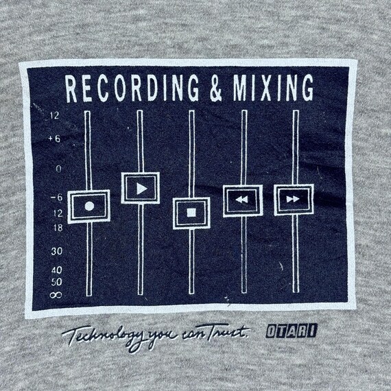 Vintage 80s Hanes Otari Recording & Mixing Crewneck Sweatshirt • Rare Audio Engineer Tech Promo • Heather Grey Size Medium • Made in USA View 5