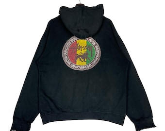 Vintage Stussy Rasta Lion Hoodie – 80s 90s Made in USA Streetwear
