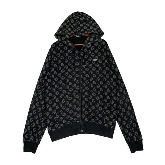 Vintage 55DSL Diesel Monogram Zip-up Hoodie | Men's Large | Black