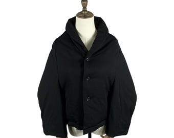 Archiv 2004 Junya Watanabe Comme des Garcons Schalkragen Jacke - AW04 Runway Piece - Schwarze Wolle - Größe M