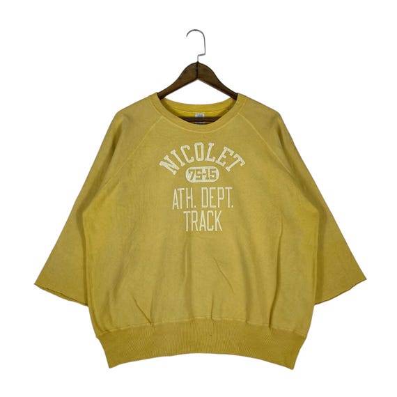 Warehouse, Vintage Warehouse Japan Sweatshirt – Yellow Crewneck - Made In Japan Back Hit - Size L