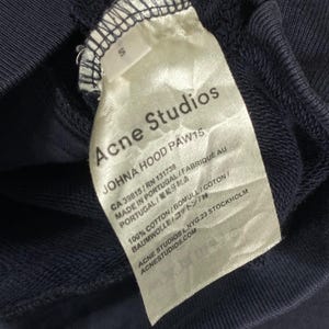 Acne Studios Johna Hood PAW15 Zip Up Hoodie Navy Blue Distressed Size S image 14