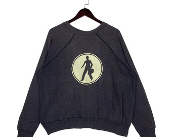 Bluza Pannill w stylu vintage z lat 80. | Grafika szpiegowska Jamesa Bonda Secret Agent | Wyprodukowano w USA Raglan, grafit | Rozmiar XL
