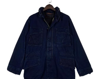 Vintage KAPITAL Japan Indigo Dye M-65 Feldjacke | Größe 2 Mittel | Japanischer Designer MilitärUtensilo | Beunruhigt Blau