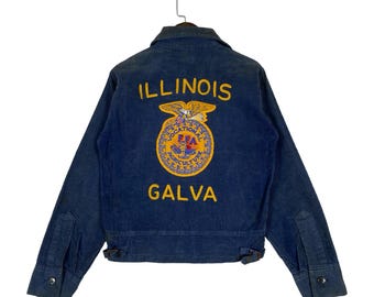70s FFA Blue Corduroy Jacket - Etsy