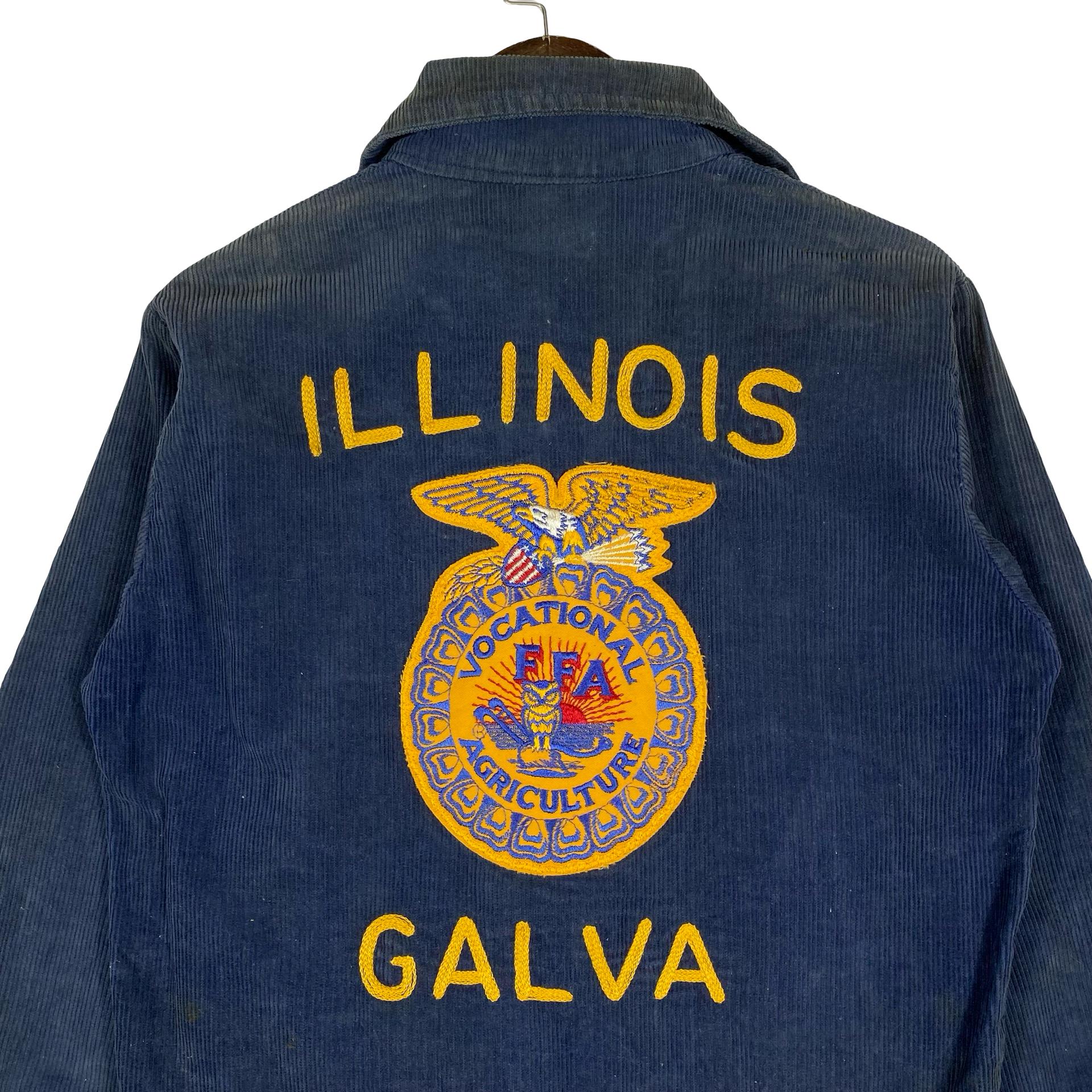 Vintage FFA Jacket Galva Illinois | 70s Blue Corduroy National FFA