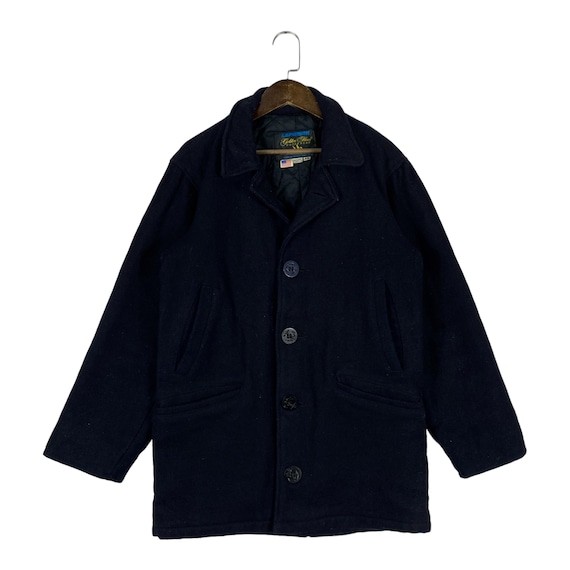 Spiewak, Vintage 1990s Spiewak Golden Fleece Melton Wool Pea Coat Jacket Size 38 Made in USA