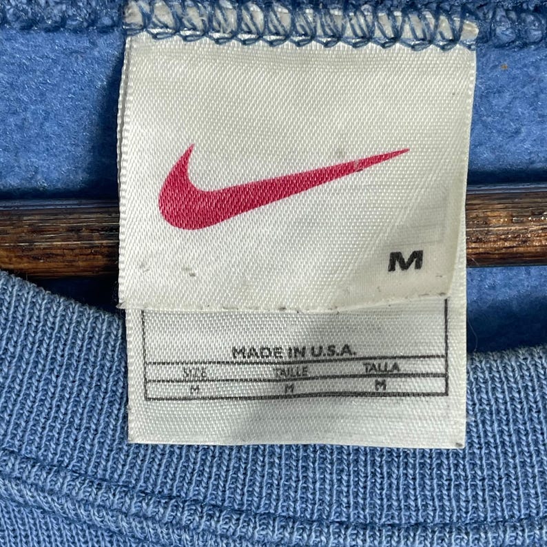ヴィンテージ90年代ナイキクルーネック スウェットシャツ アメリカ製 ブルースウッシュ | オーバーサイズ ナイキ プルオーバー 刺繍ミニスウッシュ | サイズM 画像 7