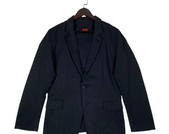 Archival Jean Paul Gaultier Herringbone Pinstripe Blazer Jacket | Onward Kashiyama | Vintage JPG Single Button Suit Jacket | Made in China