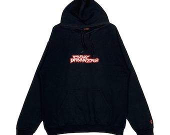 Bluza z kapturem Vintage Punk Drunkers w kolorze czarnym, japońska odzież uliczna, rozmiar XL, logo Aitsu