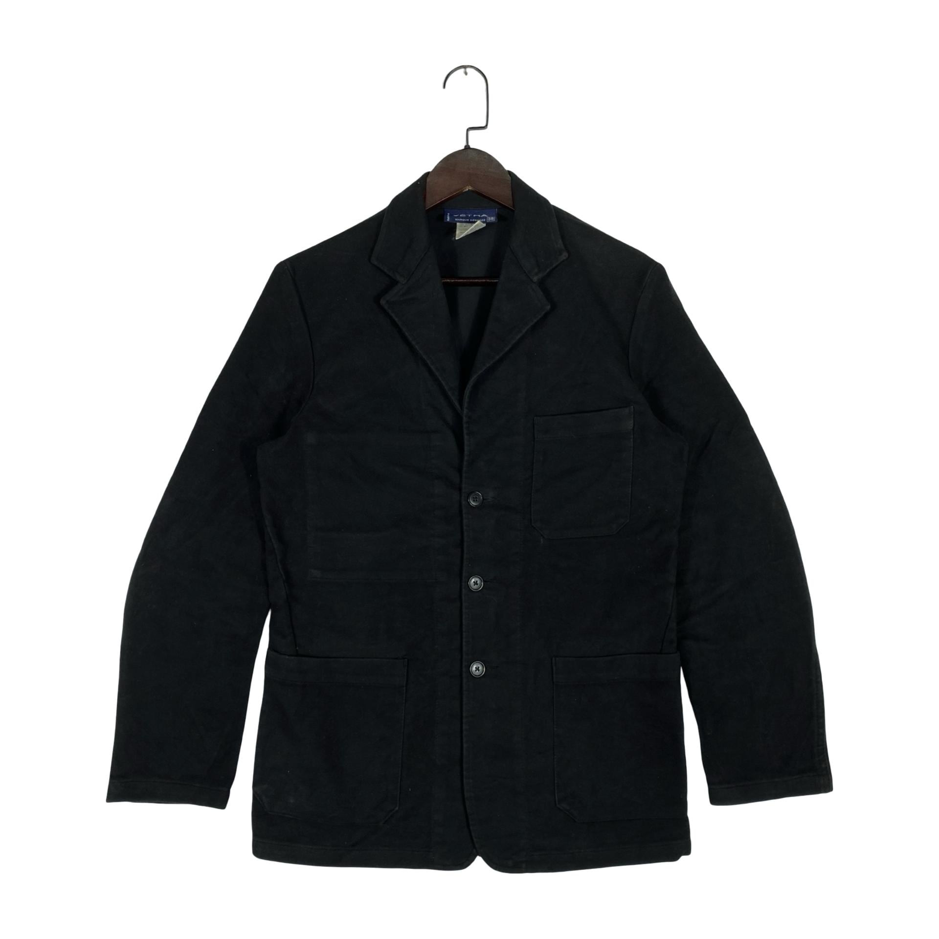 【Rare】50s French Work Jacket Sack Coat Vintage Vétra French Workwear Jacket | Black Cotton Chore Coat