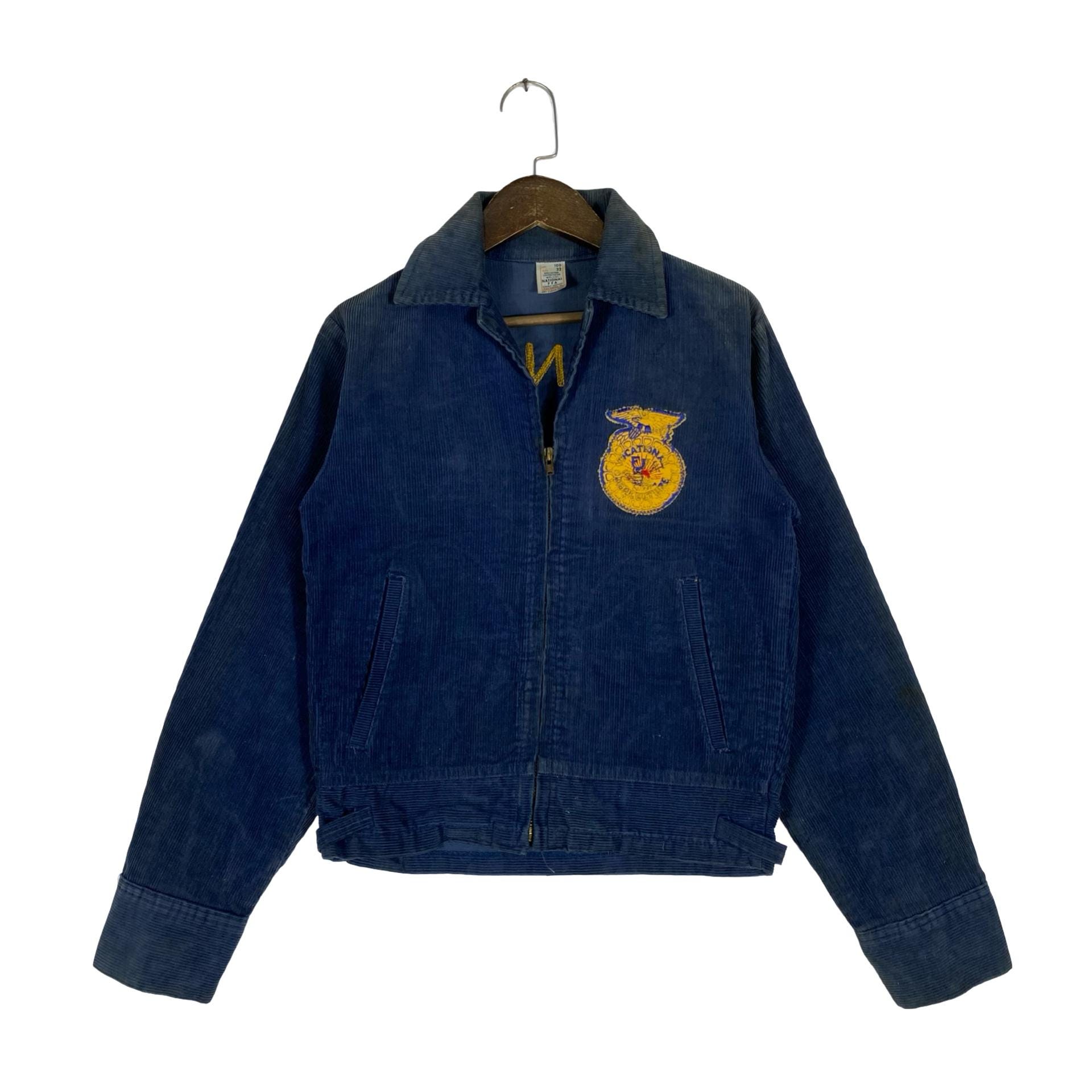 Vintage FFA Jacket Galva Illinois | 70s Blue Corduroy National FFA