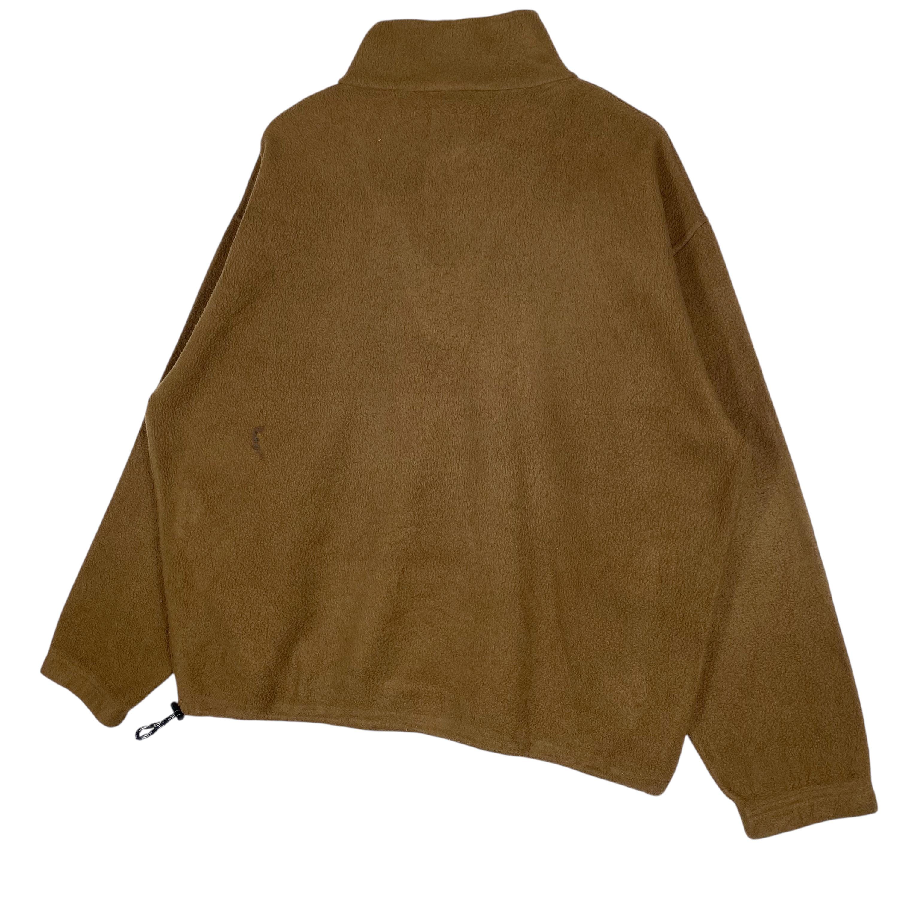 Vintage Beaver Roots Fleece Pullover Brown Quarter Zip Sweatshirt