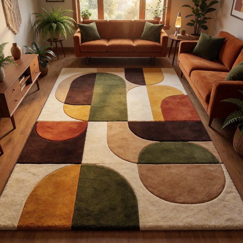 Mid century rug - Etsy 日本