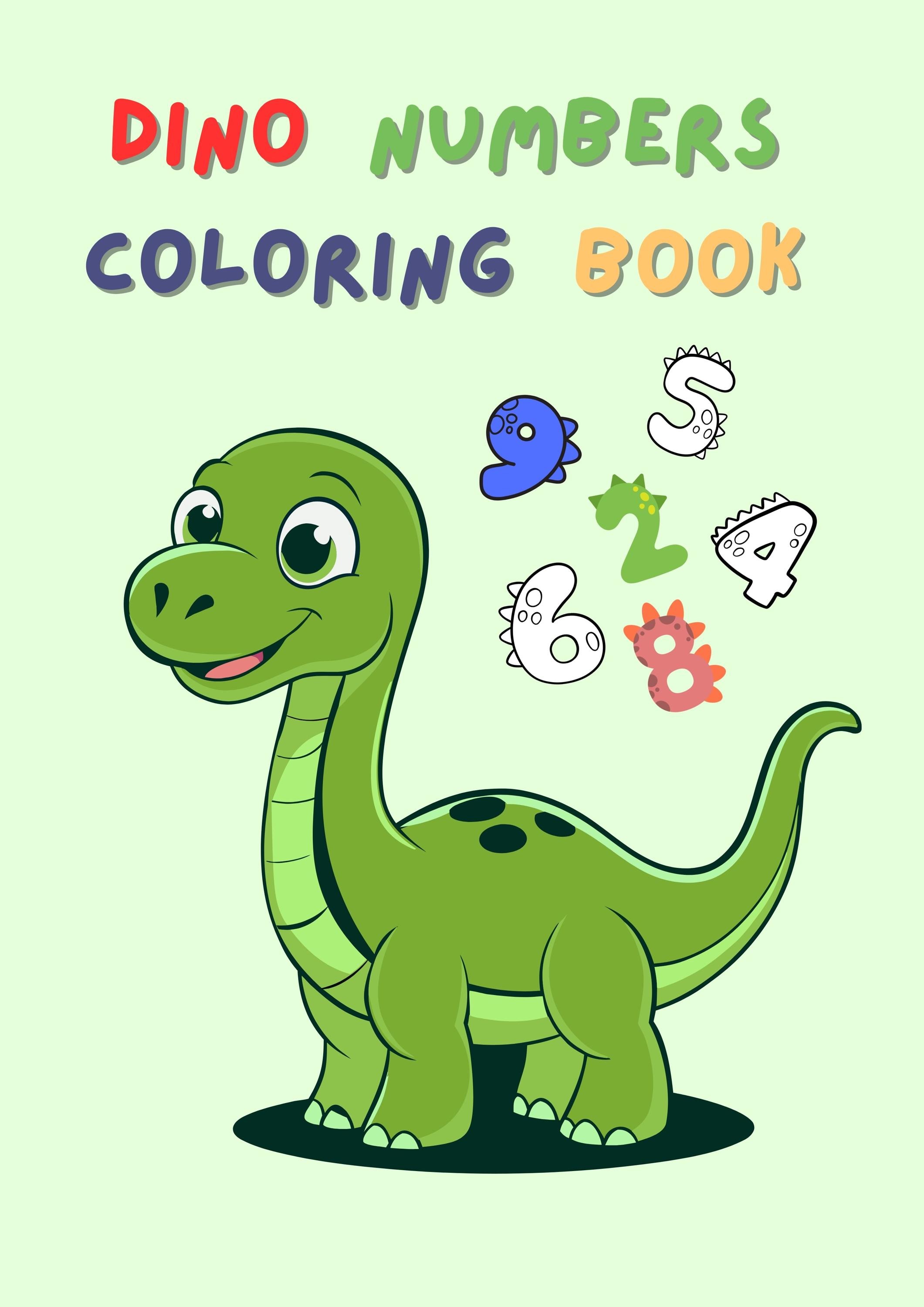Dinosaur Numbers Coloring Book, Toddler Preschool Learning Activity ...