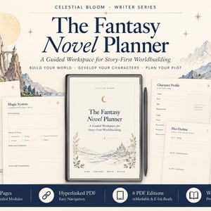 Fantasy Novel Planner | Guided Worldbuilding Workbook, Magic Systems & Plot PDF