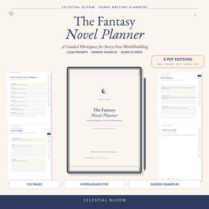 Fantasy Novel Planner | Guided Worldbuilding Workbook, Magic Systems & Plot PDF