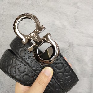 Authentic Salvatore Ferragamo leather belt Width:3.5cm/1.38in