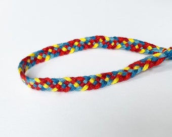 Friendship Bracelet - Red Yellow Blue - Big Band Weave