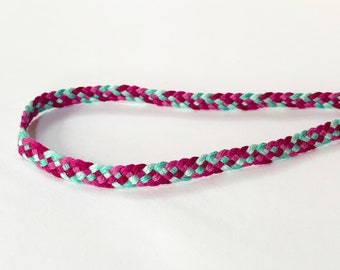 Friendship Anklet - Teal and Magenta - Big Band Weave