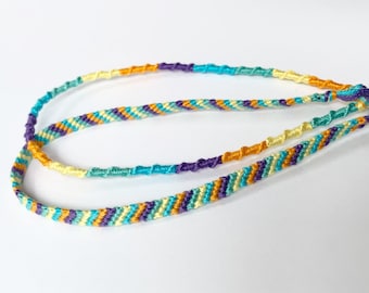 Friendship Anklet 2-Pack - Bright Colors - Candy Stripe and Spiral