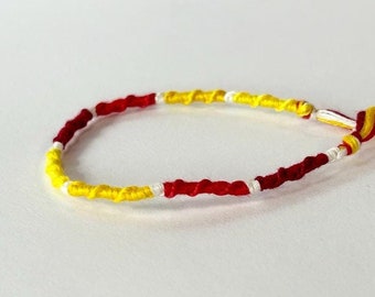 Friendship Bracelet - Red Yellow White - Spiral